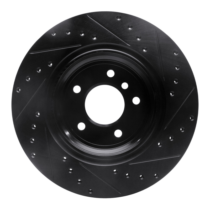 BMW Z8 Brake Rotor (1) - Rear Left - R1 Concepts - Drilled & Slotted - Black - `95-`03